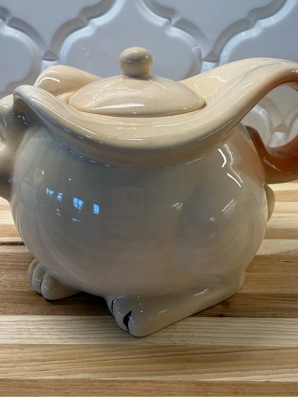 Magic Cabin Vintage Ceramic Bunny Rabbit Teapot Woodland Friends Cream Adorable!